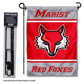College Flags & Banners Co. Marist Red Foxes Garden Flag with Stand Holder