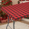 Smiry Rectangle Christmas Table Cloth, Elastic Waterproof Fitted Vinyl Table