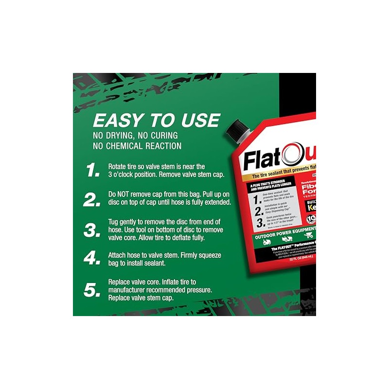 FlatOut Tire Sealant - Prevent Flat Tires with Kevlar Protection