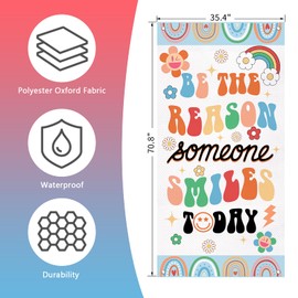 Bolisom Boho Rainbow Classroom Front Door Cover Decorations, Back to School Be The Reason Someone Smile Today Banner Background, Kids Kindergarten Preschool Elementary Middle Home Decor 3 x 6 FT