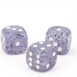 WeLoveBeads W6 Cube (16 mm) in Grey White / White Dots - Made in Germany - Pack of 5