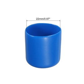 sourcing map 30pcs Rubber End Caps Cover 22mm Vinyl Screw Thread Protector Round PVC Vacuum Caps for Screw Bolt Pipe, Blue