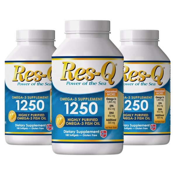Res-Q 1250 Omega-3 Fish Oil Capsules 3-Pack