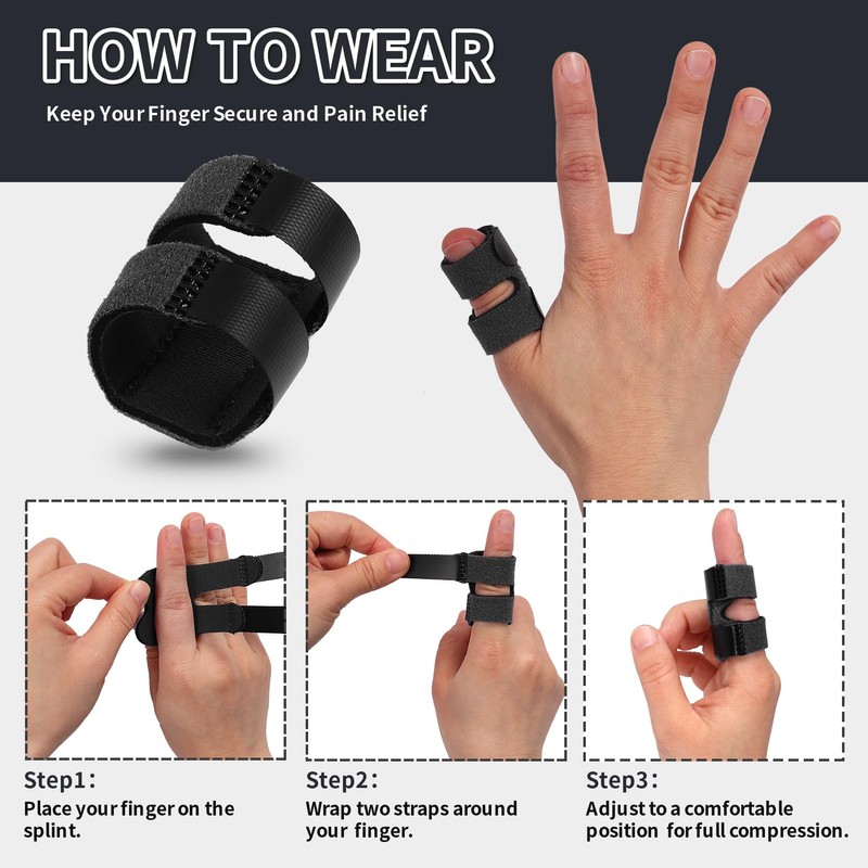 Wisesso Thumb Finger Splints, Trigger Thumb Brace for Broken/Straightening/Arthritis, Finger