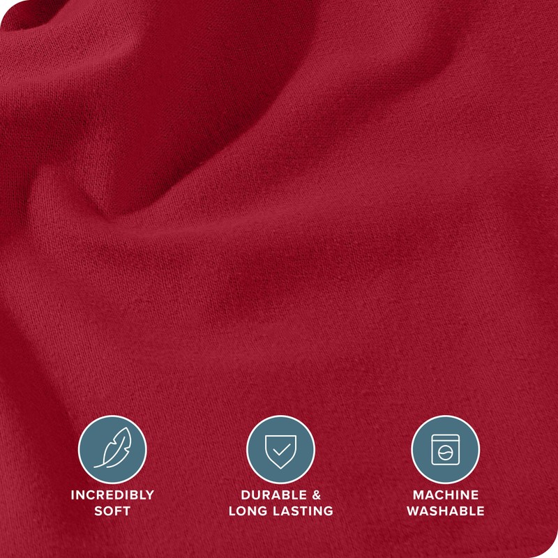 Bare Home Flannel Fitted Bottom Sheet 100% Cotton, Velvety Soft