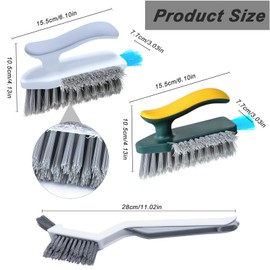 Galerie SV 3 Pieces Cleaning Brush with Comfortable Handle Corner Cleaning Brush Cleaning Root Brush Shower Sink Floor Cleaning Wall Handy Brush for Grout and Tiles