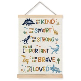 LUVADIAN Inspirational Dinosaur Poster Hanger Frame - Dinosaur Decor for Boys Room, Dinosaur Dino Posters Wall Decor for Toddler Boys Kids Childrens Room Bedroom Playroom Nursery, 12x16 Inches