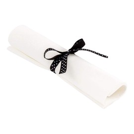 Moderna 7.3 Inch x 2 Inch Plastic Cutlery Sets, 100 With White Napkin Plastic Flatware Sets - Polka Dot Ribbon, Clear Plastic Disposable Silverware Sets, - Restaurantware