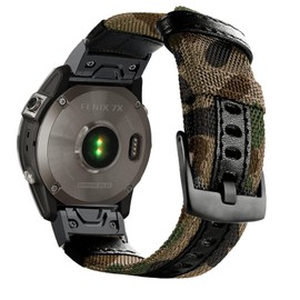 Abanen Quick Fit 26mm Nylon Watch Band for epix Pro 51mm / Fenix 7X / Fenix 6X / Fenix 5X / Instinct 2X, Woven Durable Military Sport Wristband Strap for Garmin Enduro,Tactix Delta (Camouflage)