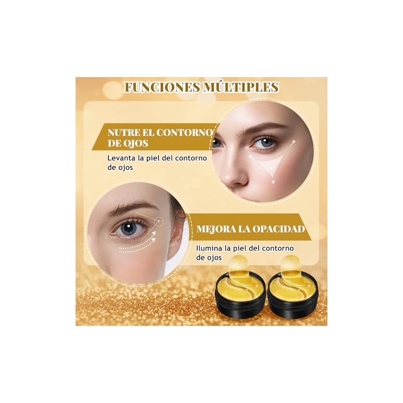 Parches para Ojos, Máscaras de colágeno de 24 K en