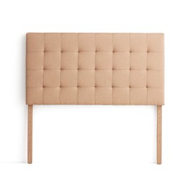 LUCID Upholstered Rectangle Square Tufting headboard, Queen, Beige
