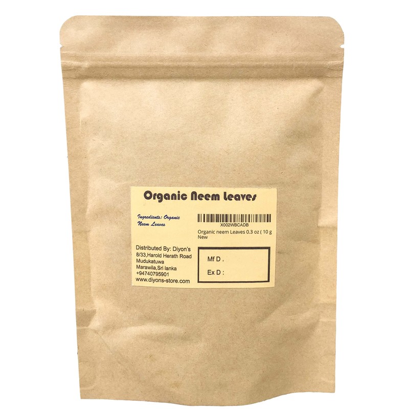 Organic whole air dried neem leaves 0.3 oz ( 10