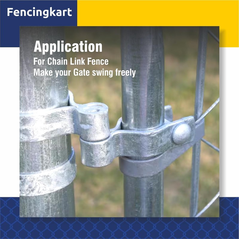 FENCINGKART Chain Link Fence Gate Hinge Kit,1-5/8 x 1-5/8 inch