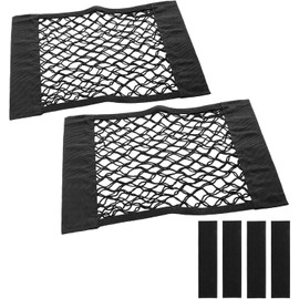 2 unidades de red de malla universal para almacenamiento de coche, bolsa de red elástica con bolsillo calcomanía, bolsa de cadena para almacenamiento en el maletero de coche, organizadores de