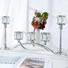 KEHAIL 3 Arms Crystal Candle Holders, Arch Candlestick Table Candelabras