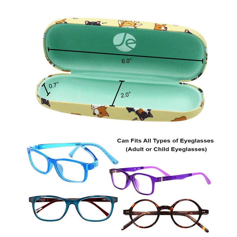 JAVOedge [3 PACK], Dogs Pattern Medium Size Hard Eyeglass Storage