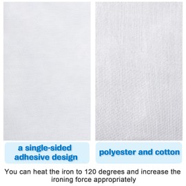 Tatuo 43 Inch by 1 Yard White Iron on Patches for Clothing Repair Large Iron on Mending Fabric Adhesive Patches for Holes Pants Knees Elbow Pockets Clothes Designs