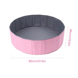 Lotvic Ball Pit, Foldable Baby Ball Pit, Waterproof Kids Ball Pit, Portable Baby Round Ocean Ball Pool, Ball Pit for Baby Toddler Boys Girls Dogs Cats Indoor Outdoor (80cm, Pink)