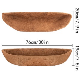 Fengaim Trough Coco Replacement Liners, Coco Fiber Liners for Planters Hanging Basket Liners, Square Coco Coir Liners Window Box Liners, Wall-mounted Coco Liner for Window Box (3 Pack, 30 Inch)