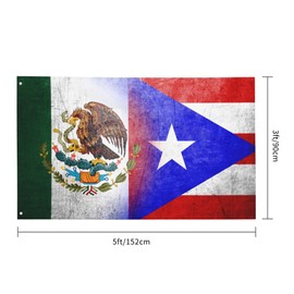 Mexico Puerto Rico Flag 3x5 Ft Flag Mexican Puerto Rico 3x5 Feet Nylon Outdoor Indoor 3x5 Foot Flag