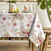 Horaldaily Easter Tablecloth 52×70 Inch Rectangular, Bunny Ear Flowers Spring