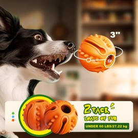 GFECMX Dog Toys for Aggressive Chewers - Dog Balls Treat Dispensing Dog Toys Puppy Teething Toys,Interactive Dog Toys,Dog Toys to Keep Them Busy,Rubber Dog chew Toy for Small Medium Large Dogs