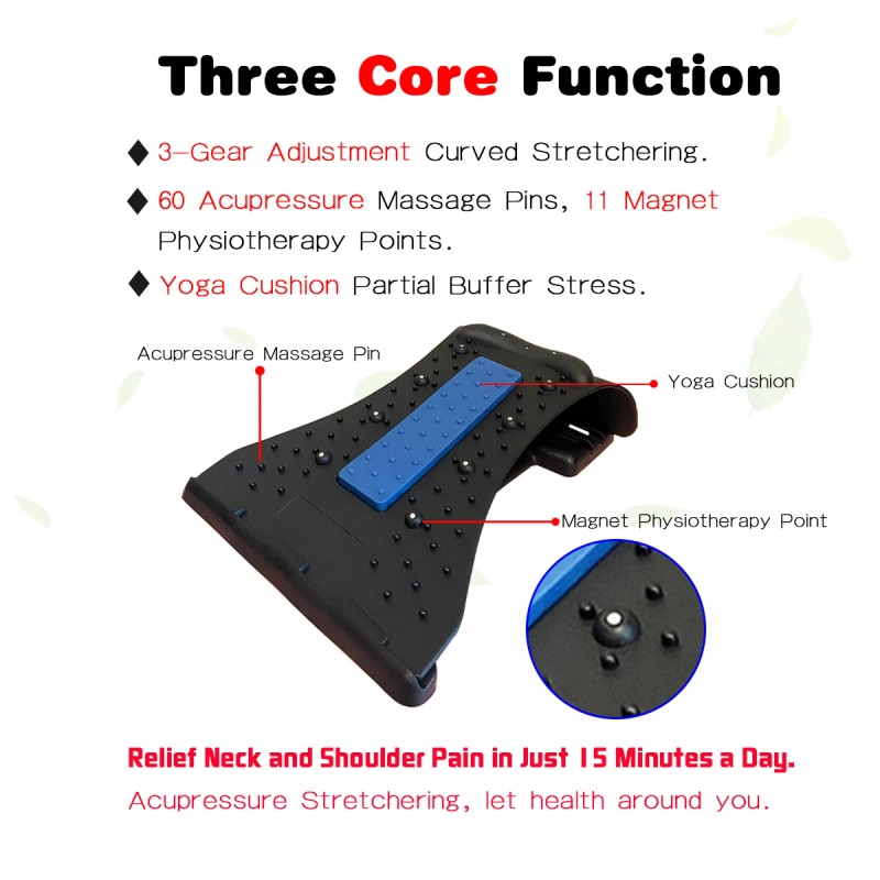 Plugsharge Multi-Level Neck Stretcher, Massage Relaxer Traction Device, Blue