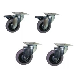 LIZOFERTAS Rodaja Giratoria Pvc Industrial 2 Con Freno 2 Sin Freno Pack