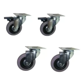 LIZOFERTAS Rodaja Giratoria Pvc Industrial 2 Con Freno 2 Sin Freno Pack