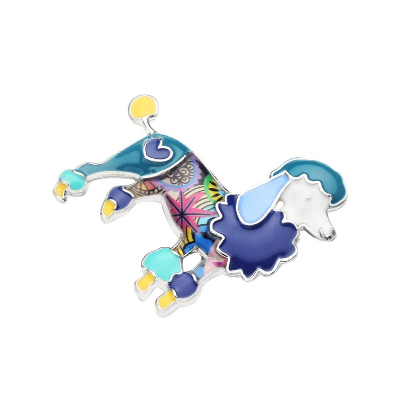 NEWEI broche de aleación esmaltada con forma de caniche para