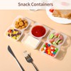 Collenatsy Reusable Snack Container, Double Compartment Snack Pack Container with