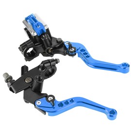 Keenso Universal 1 Pair Adjustable Brake and Clutch Levers, 7/8 Inch Motorcycle Brake Cylinder Storage Container Lever for Motorcycles (Blue) Car and Motorcycle Parts