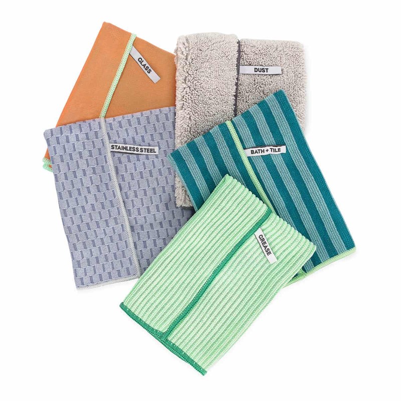 Full Circle Renew Essentials Microfibre Cloths, Stripe Set 5 Pack