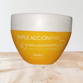 Crema para la cara Hidra Reafirmante Triple Acción Max 40+ años con ácido hialurónico y colágeno, 200g