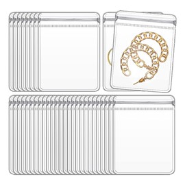 FSSTUD 100 Pcs Clear Small Plastic Bags Jewelry Ziplock Bags Bracelets Rings Storage Pouch Portable Earrings Bags Self Sealing Necklace Bags for Pill Beads 6 x 8 cm