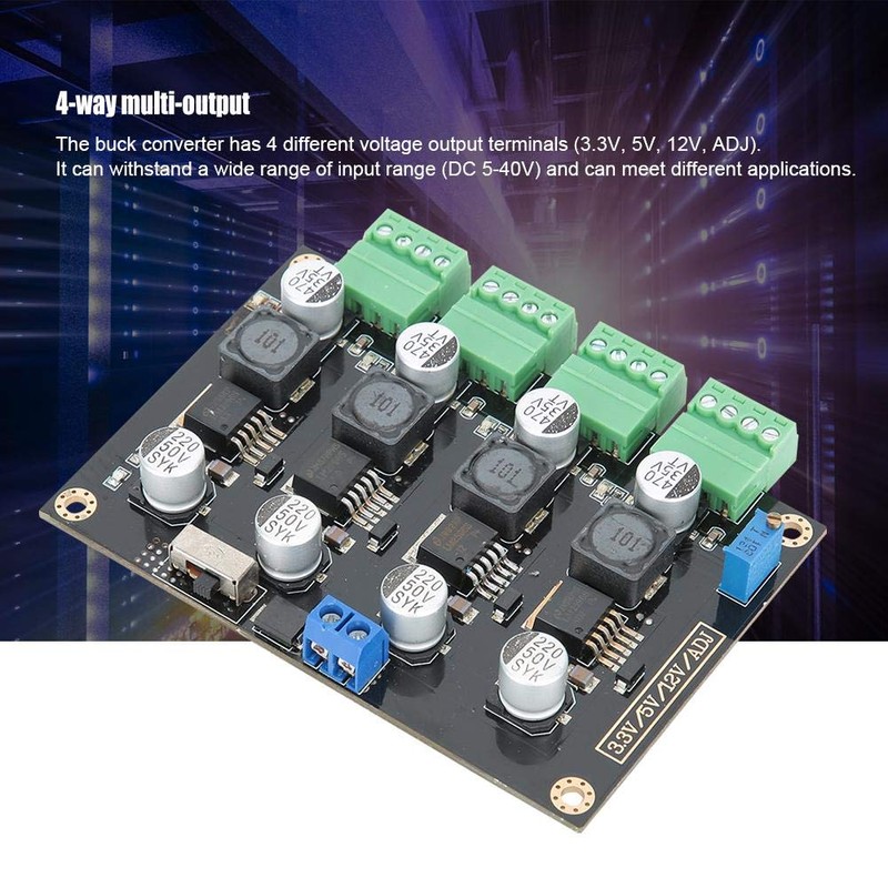 Multi-Channel Power Supply Module with 3.3V/5V/12V/ADJ, Adjustable Voltage Output Buck