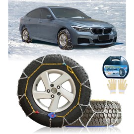 ​​NEOCHIAEVO Auto Tightening Snow Chains Tire Chains, 1-Minute Quick Install, Universal Fit for Car/SUV/Pickup Truck, Multi-Weather Emergency Traction, Set of 2 - HKN90