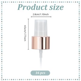 WEBEEDY 16 PCS Spray Bottle Caps 24/410 Rose Gold Sprayer Lid Plastic Nozzle Sprayer Head Replacement Reusable Dispenser Spray Nozzle Fine Mist Sprayer Pump Tops for Cosmetic Perfume Essential Oil