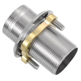 uxcell Faucet Mount Extension Shank 2.4"x 1.25" Stainless Steel Pipe Faucet Extension Nipple Locknut Kit Extension Threaded Lengthen Fixed High Foot with Nut and Gasket Faucet Fittings