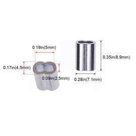 Penta Angel 50pcs Aluminum Crimping Loop Sleeve for 1/16"/2mm Wire Rope and Cable (M2,50pcs ferrules)