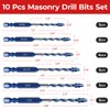 Keewaki Cross-Tip Carbide Drill Bits with Serrated Teeth, 5/32"–1/2" 10-Piece