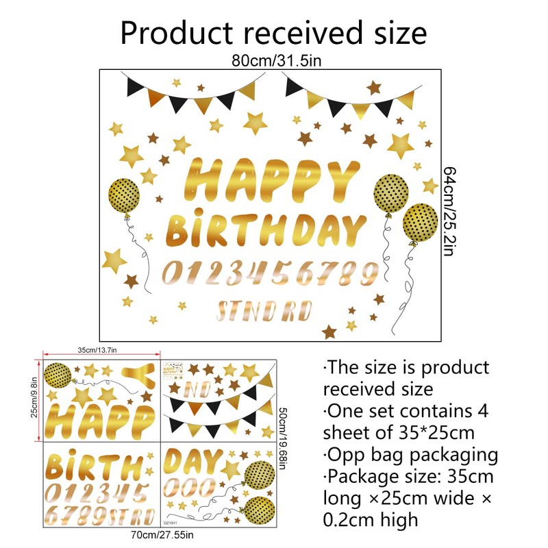 Fujitoya M0428 Wall Sticker Birthday Balloons Children's Room Baby Decoration