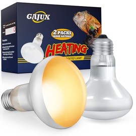 GAJUX 2 Pack 100W Heat Lamp Bulbs for Reptiles, Amphibians Basking Heat Lamp Bulbs