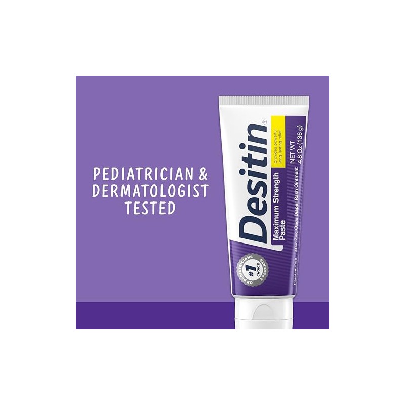 Desitin Maximum Strength Paste, 40% Zinc Oxide Paste, Diaper Rash
