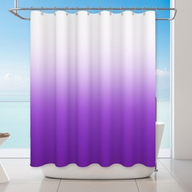 Purple Ombre Shower Curtains for Bathroom Fabric Bathroom Curtain Weights Bottom Waterproof Washable Shower Curtains Set with Grommets and 12 Stainless Steel Hooks 72''x72''