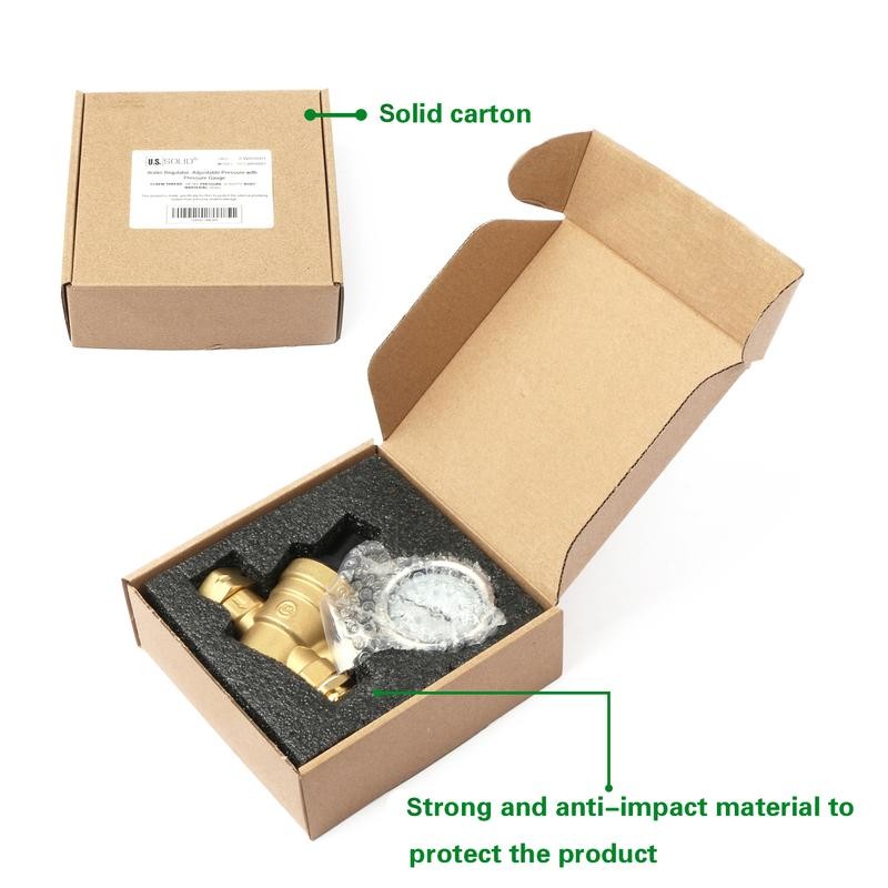 U.S. Solid Brass Water Regulator Valve 3/4" Adjustable Pressure Regulator