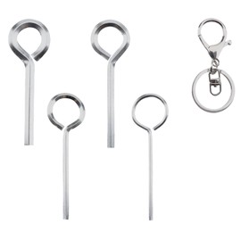 ZROSDSGY 5IN1 Ring Allen Wrench Set - 5/64" 1/8" 5/32" 7/32" Multi-Function Emergency Tool with Anti-Loss Keychain for Panic Exit Door Hardware！(silvery