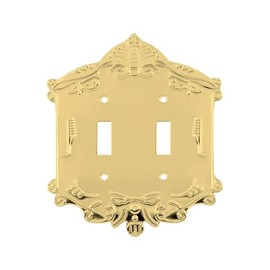 Nostalgic Warehouse Victorian Light Switch Cover Plate, Polished Brass