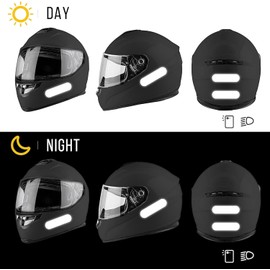 AUTODOMY Reflective Stickers for Motorcycle Helmet – Pack of 8 – Reflectors Helmet – Helmet Sticker Reflective – Motorcycle Helmet Sticker – Motorcycle Sticker – Racing Design (Black Reflective)