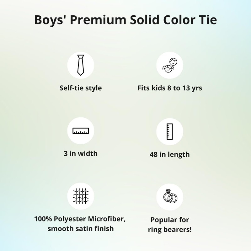 tiemart Boys' Premium Solid Color Tie (Dusty Lilac)